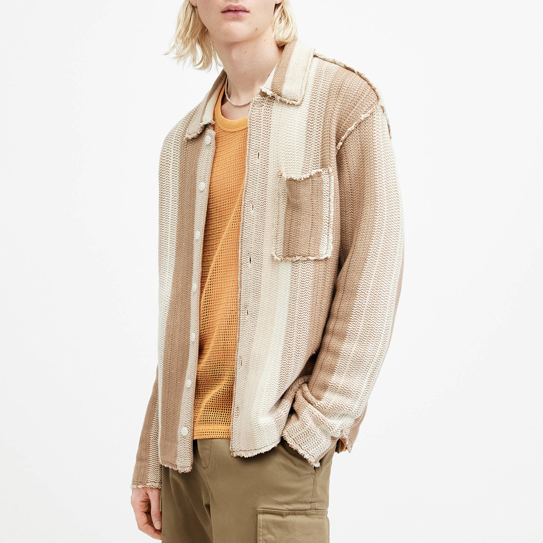 Beige Truck Button Down Cardigan