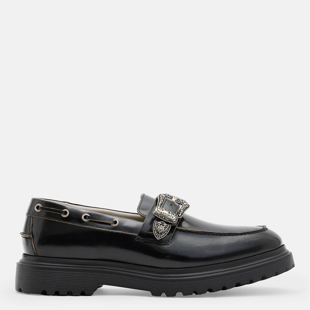 Black Hanbury Leather Western Loafers