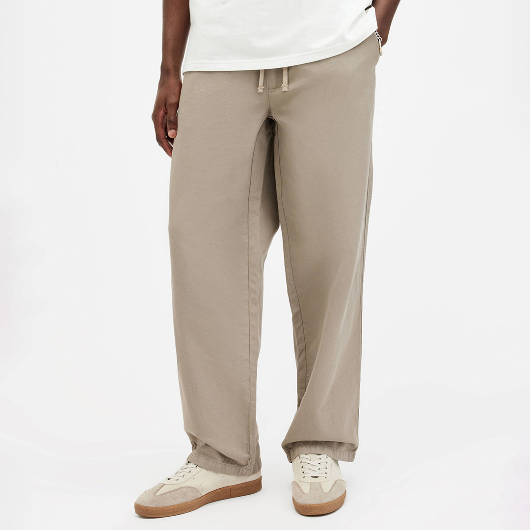 Beige Hanbury Drawstring Linen Blend Trousers