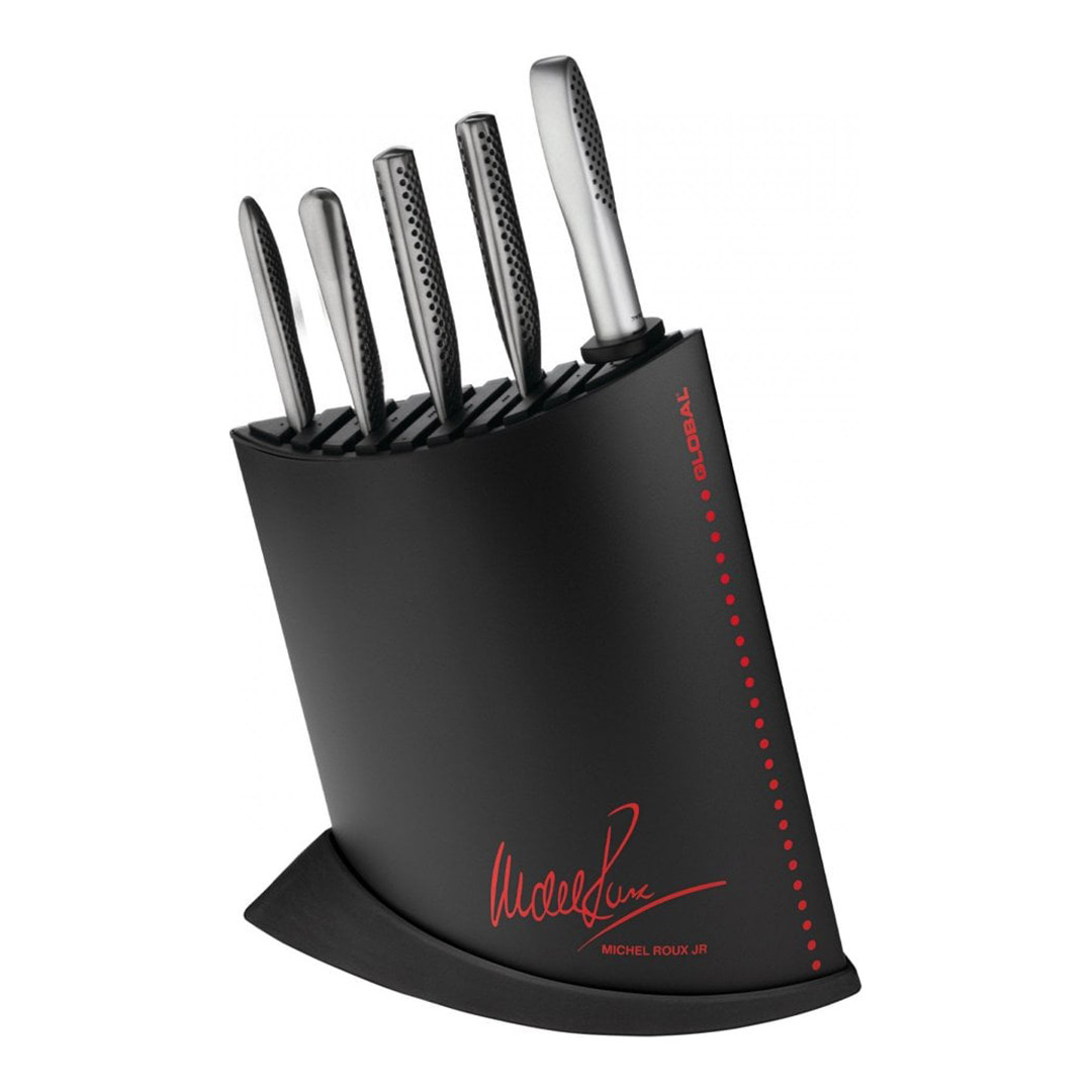 7 Piece Black/Red Michel Roux Jr Knife Block Set