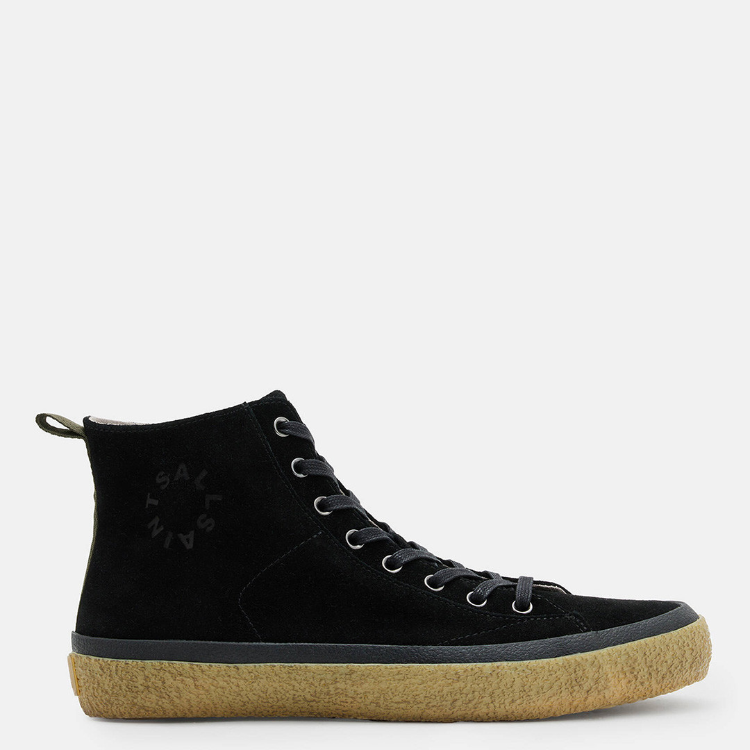 Black Crister Logo Leather High Top Trainers