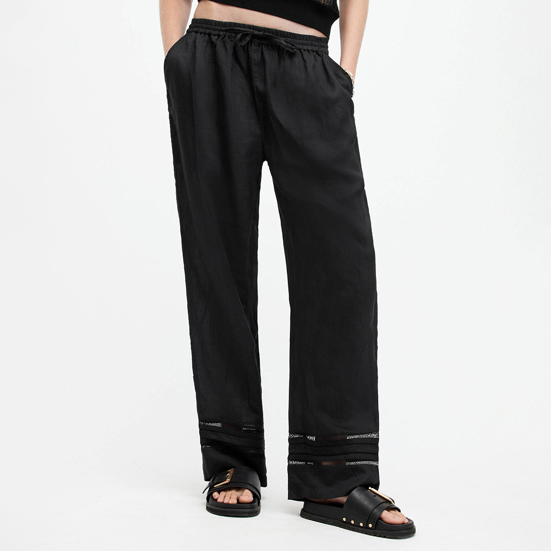 Black Jade Linen Trousers