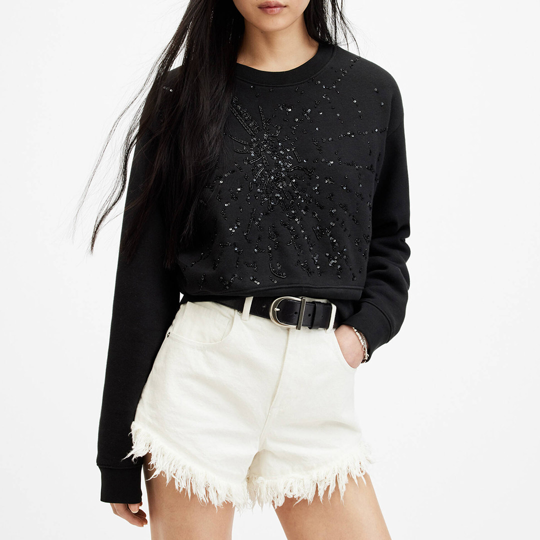 Black Separo Embellished Sweatshirt