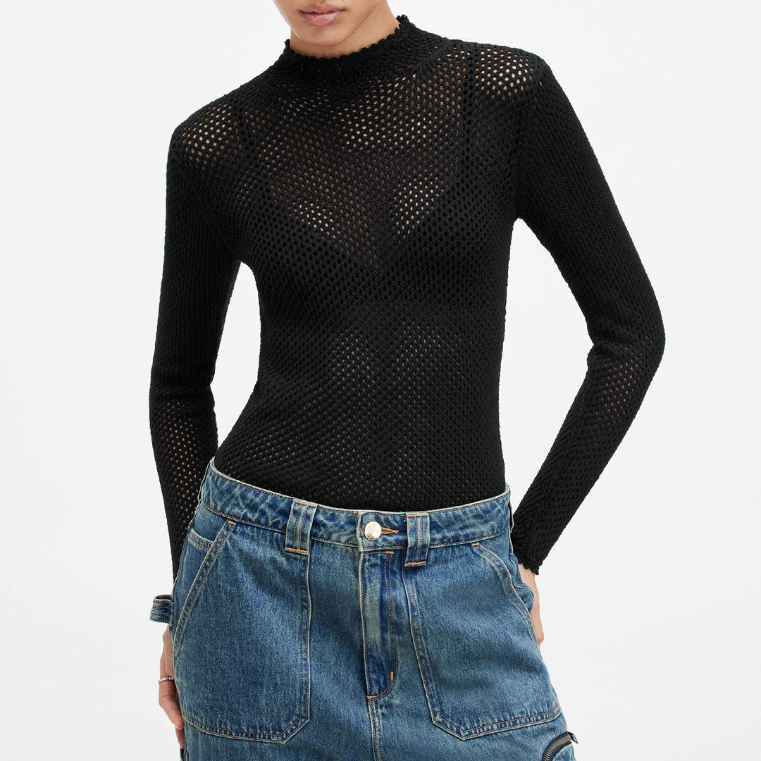 Black Avril Mesh Top