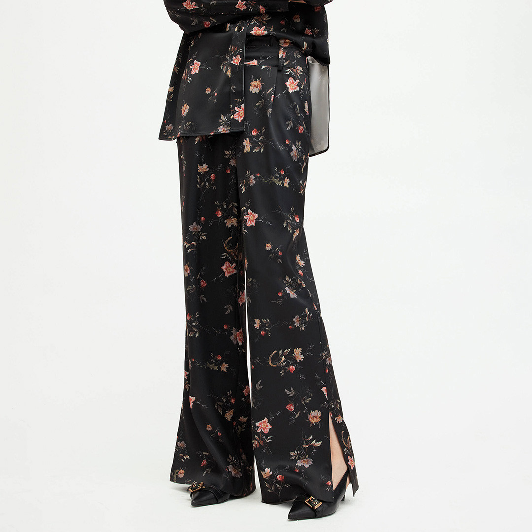 Black Floral Louisa Tana Trousers