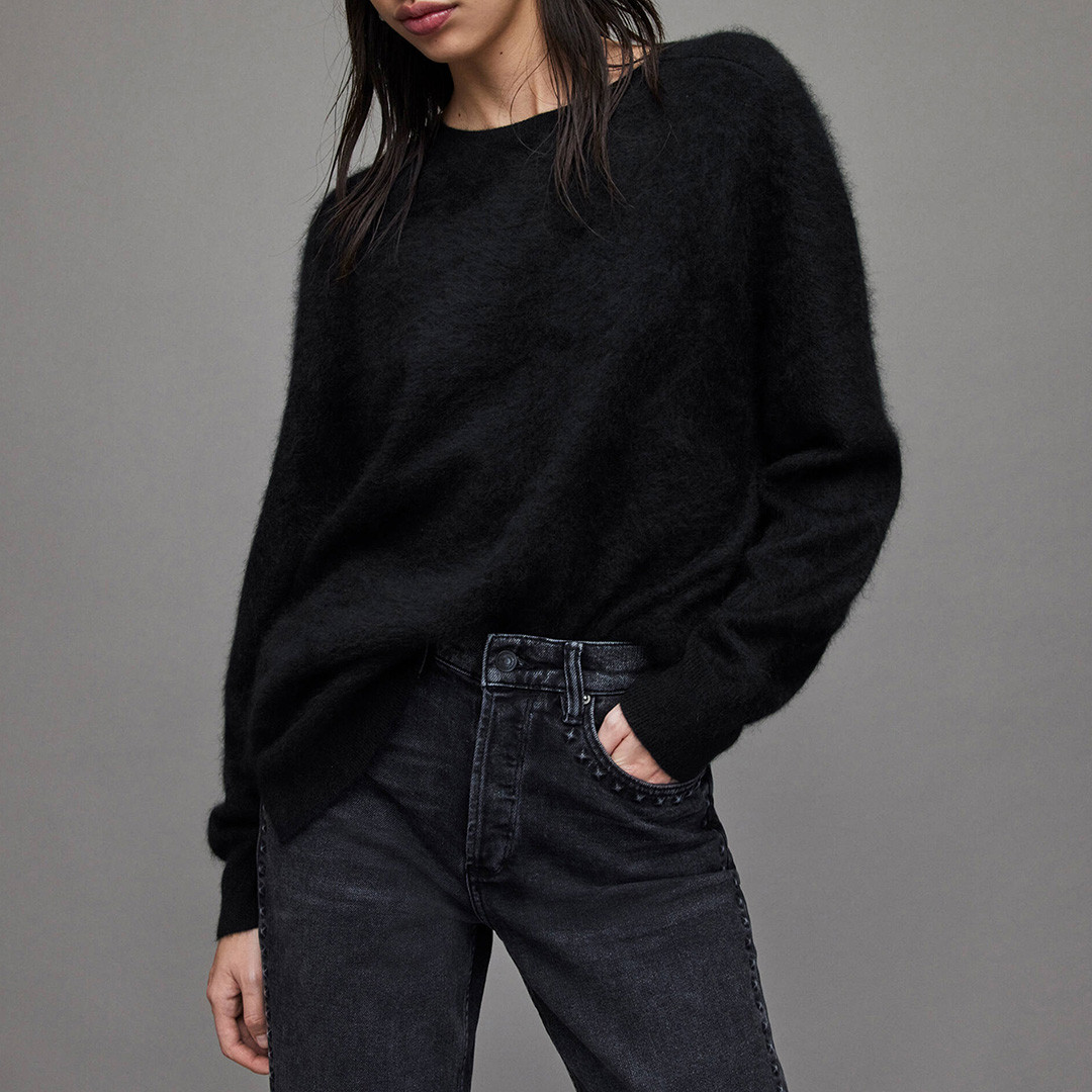 Black Chrissy Cashmere Crew Jumper