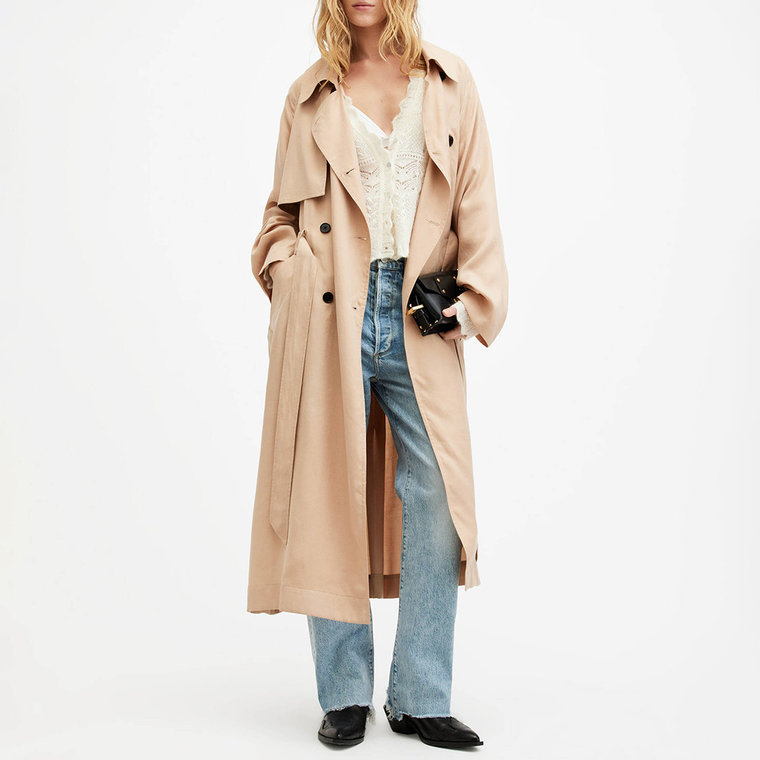 Beige Kikki Midi Trench Coat