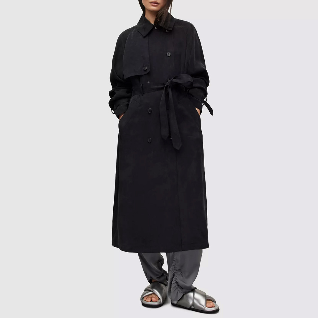 Black Kikki Midi Trench Coat