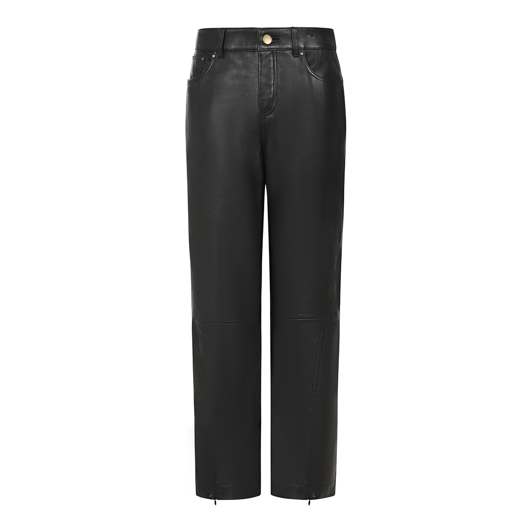 Black 3-IN-1 Leather Trousers