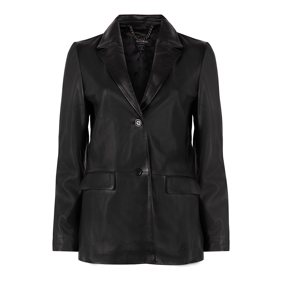 Black Classic Flap Leather Blazer