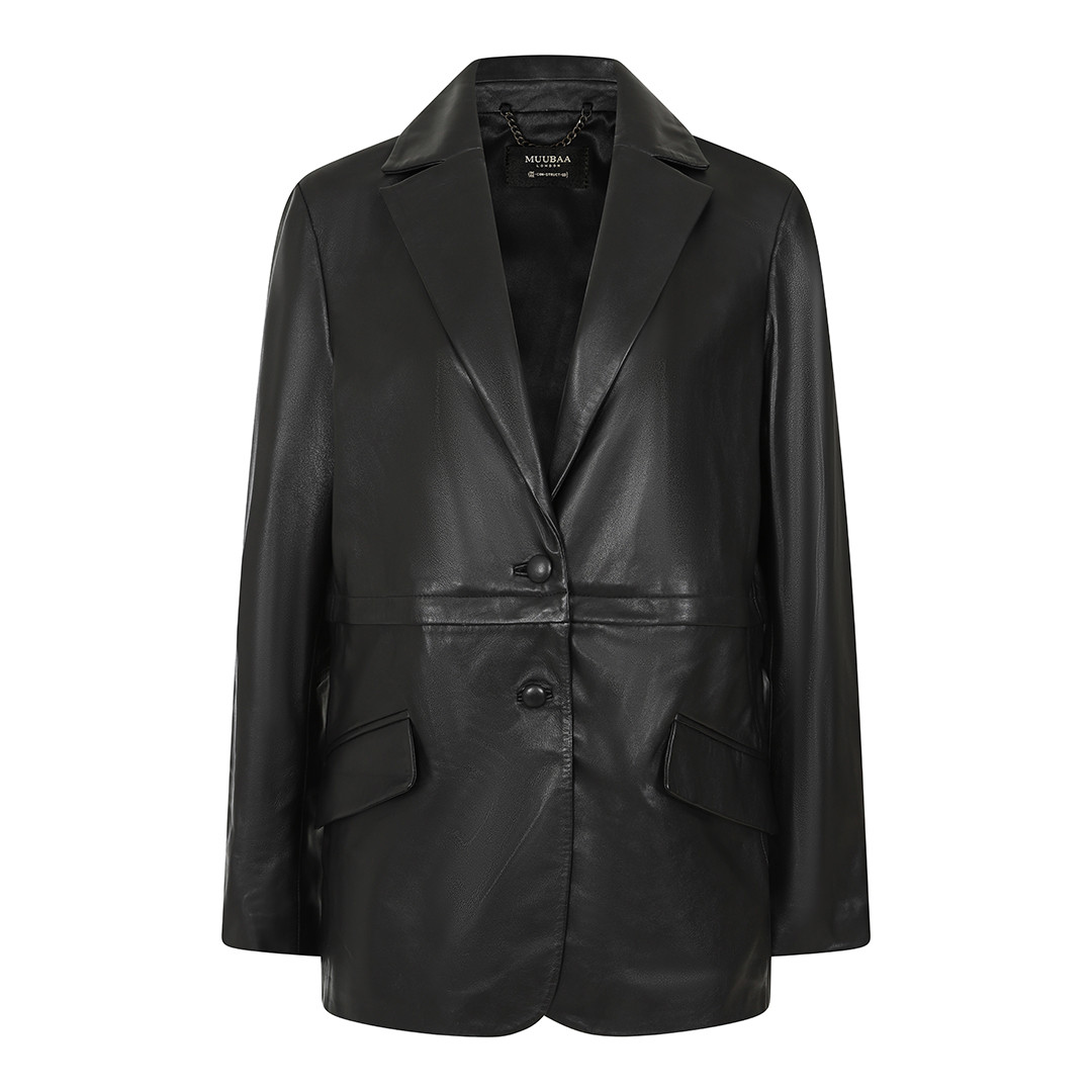 Black 2-In-1 Leather Blazer