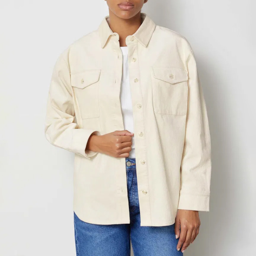 Cream Cord Utility Shirt