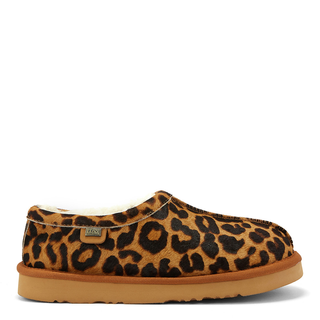 Leopard Print Outback Suede Slippers