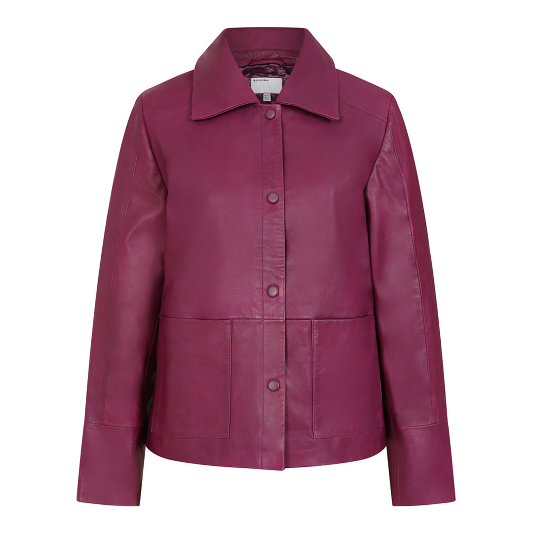 Purple Boxy Collared Jacket