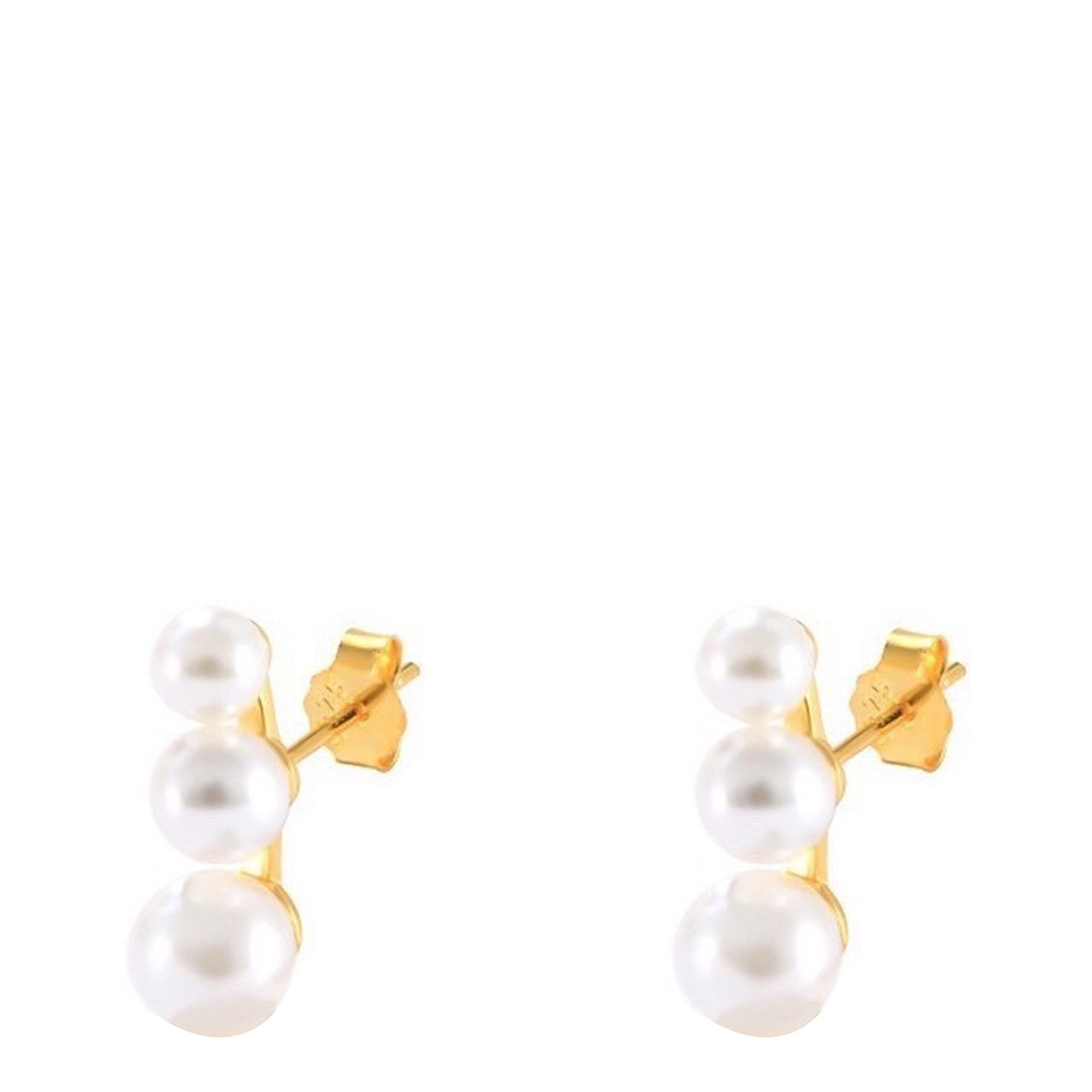 Gold Plated Pearl Swarovski Earrings