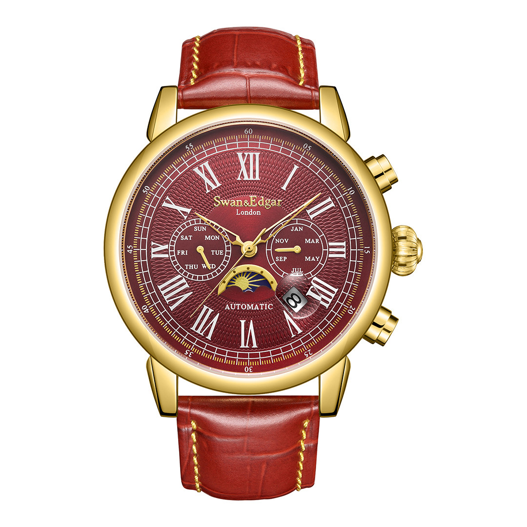 Limited Edition Swan & Edgar Hand Assembled Roman Automatic Gold Cherry 45mm