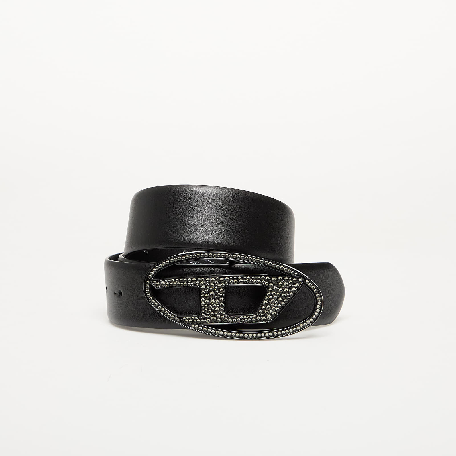 Belt Diesel Oval D Logo B-1Dr Strass Belt Shiny Black 90