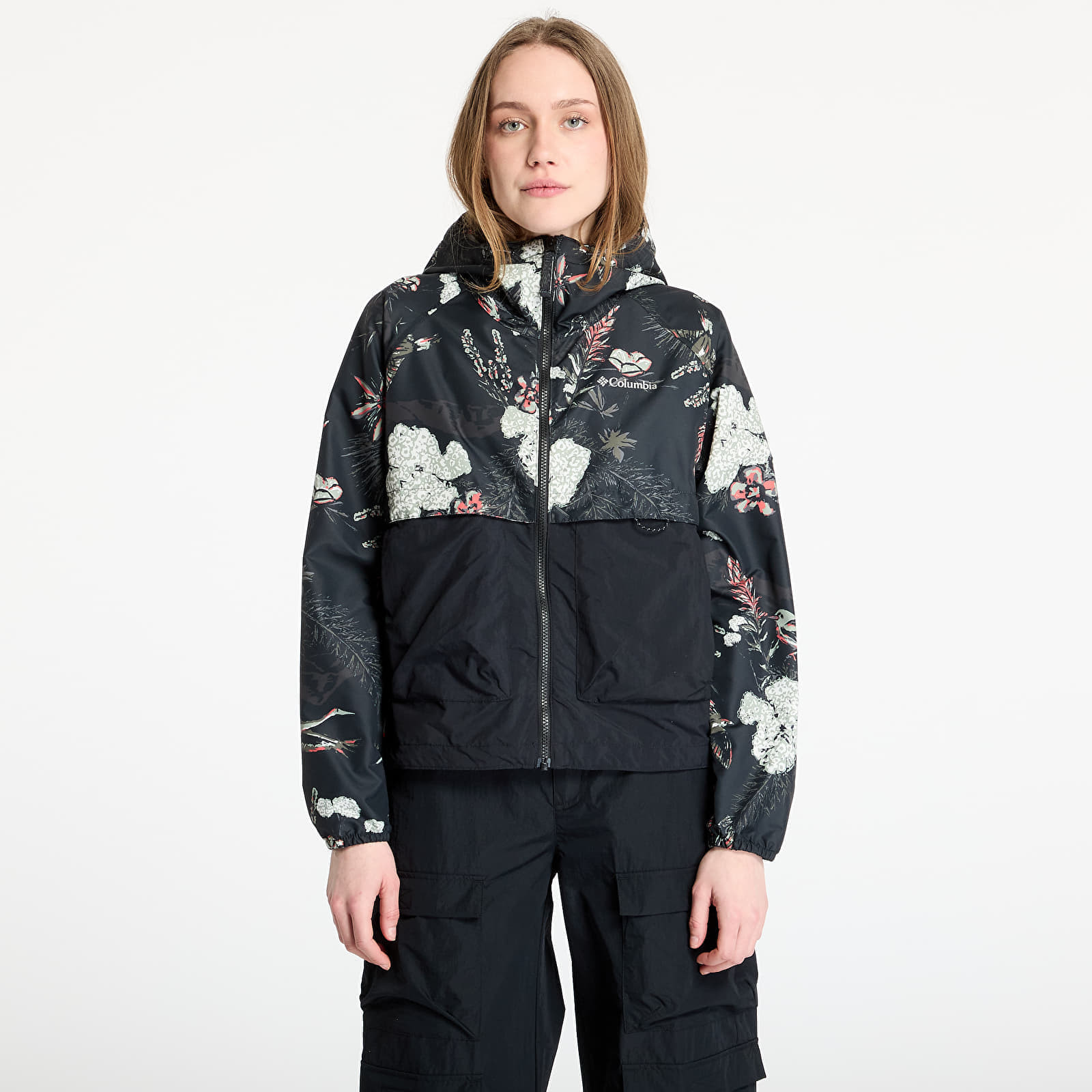 Jacket Columbia Spire Valley™ Printed Windbreaker Black Outbacked/ Black XS