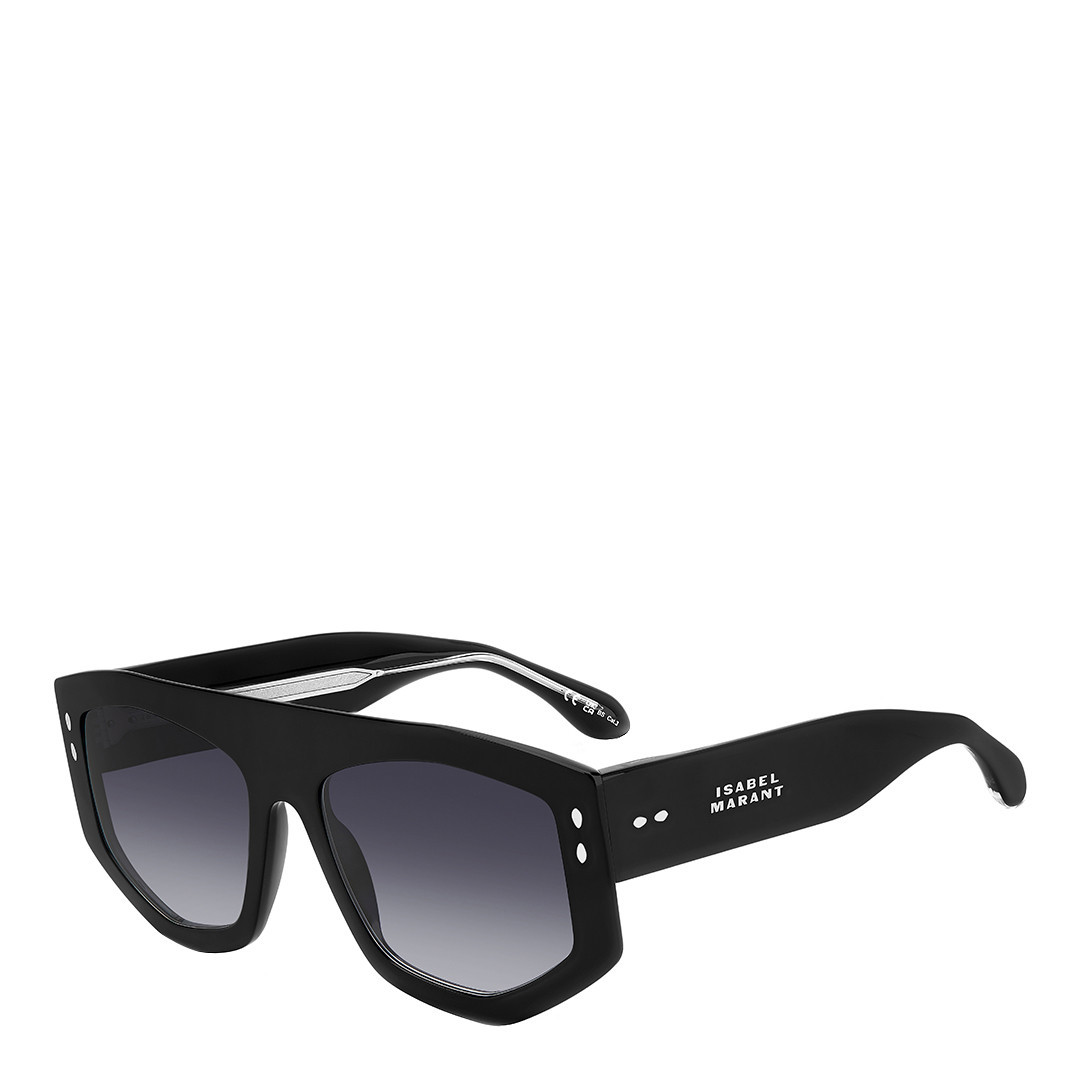 Black Rectangular Flat Top Sunglasses 56mm