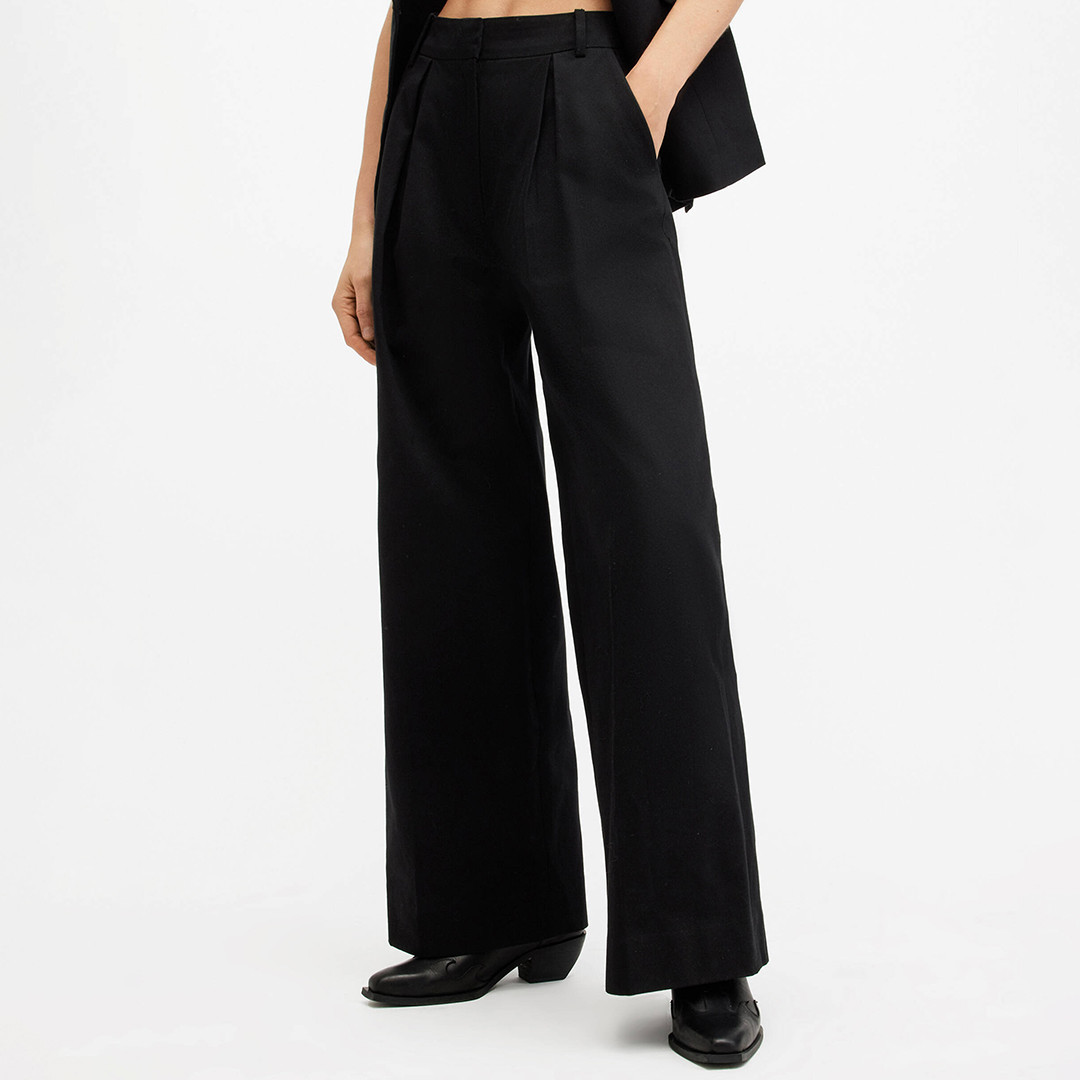 Black Hally Wide Leg Trousers