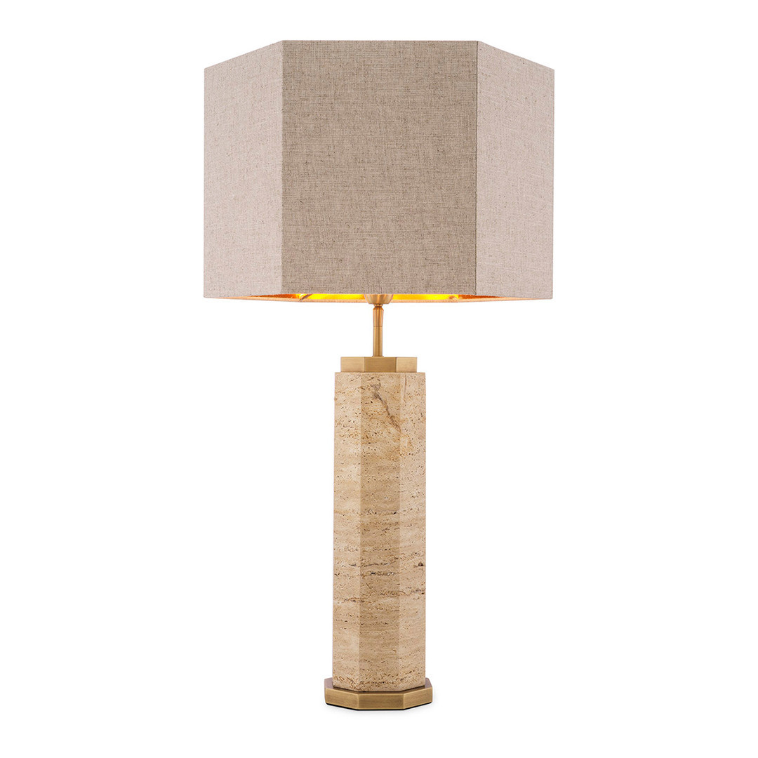 Newman Table Lamp Incl Shade Tavertine