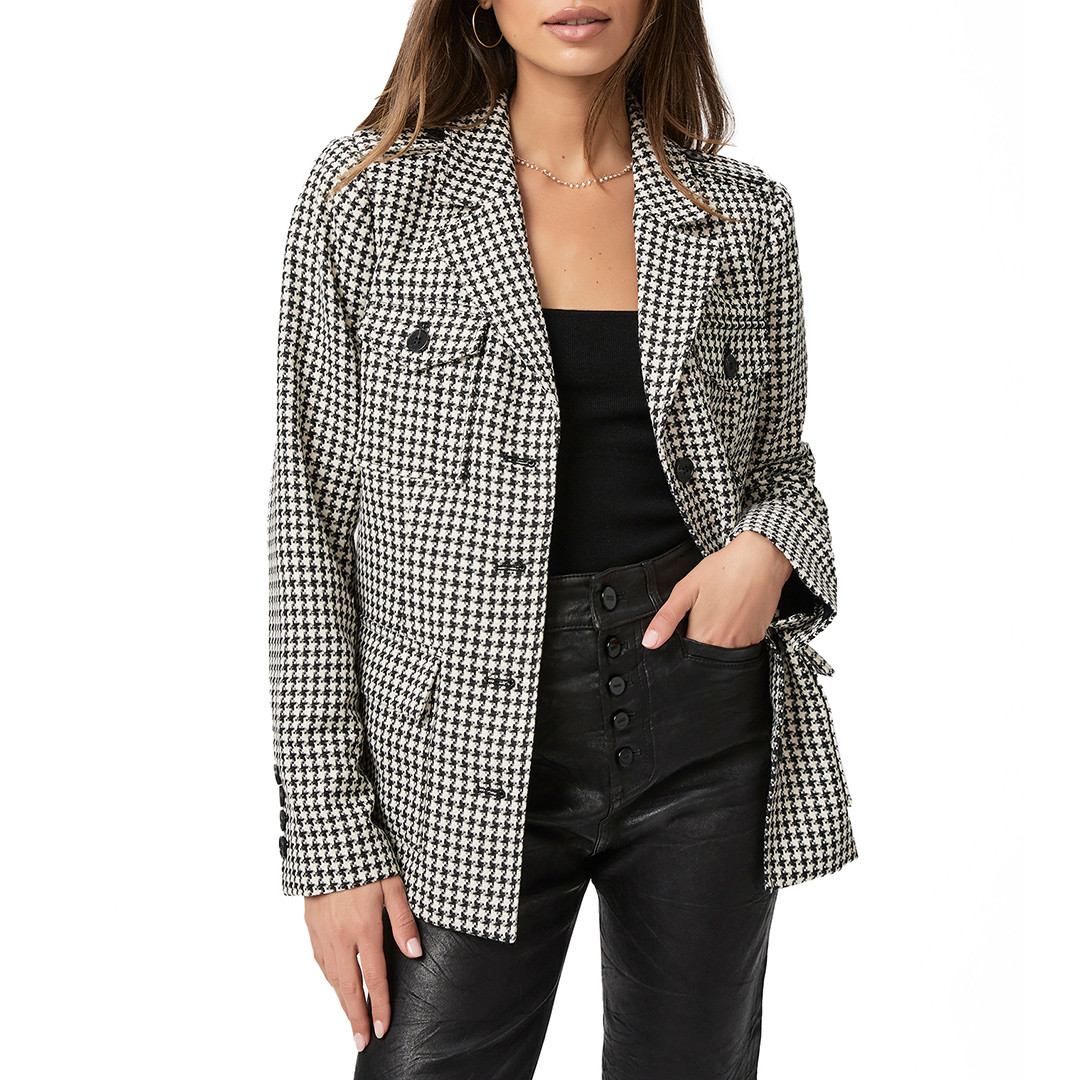 Black/White Skyler Houndstooth Jacket