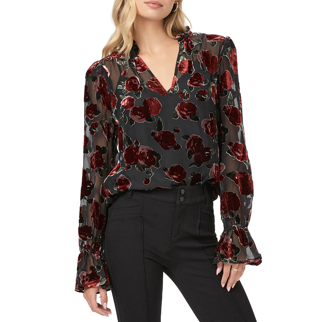 Black Laurin Semi-Sheer Blouse