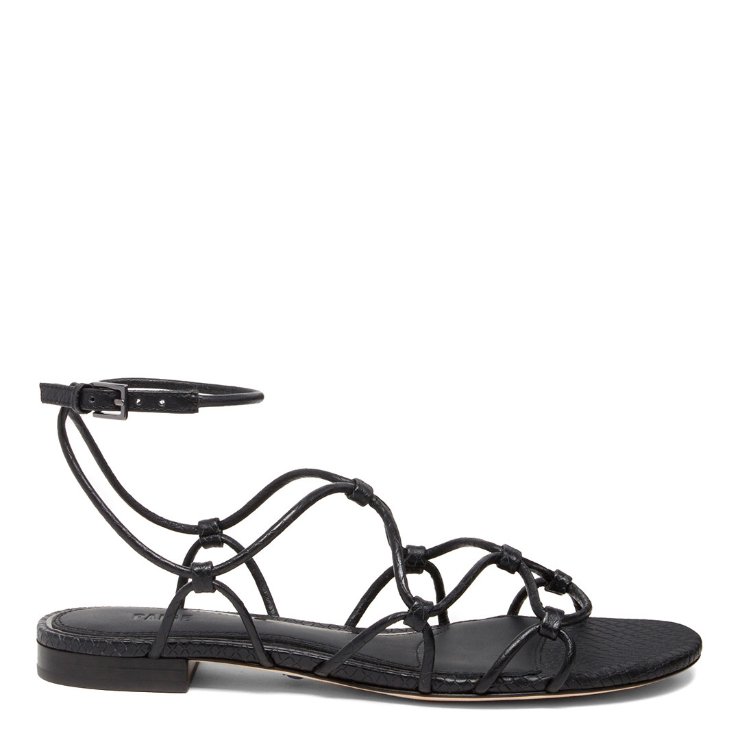 Black Phoebe Flat Strappy Sandal