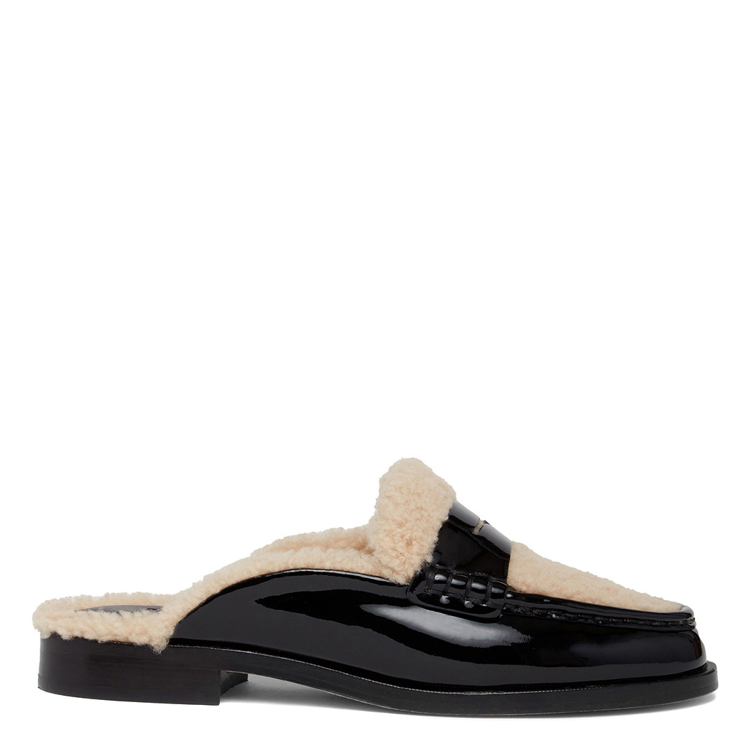 Black/Ecru Emmet Shearling Flat