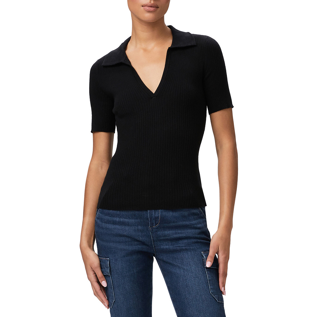 Black Valencia Collared Top