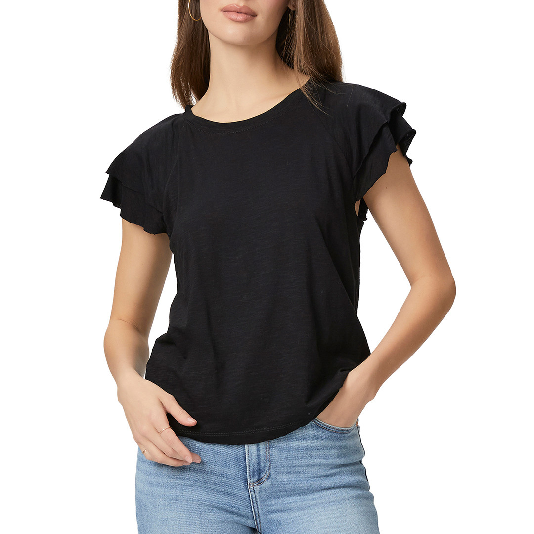 Black Marl Linnea Ruffle Tee