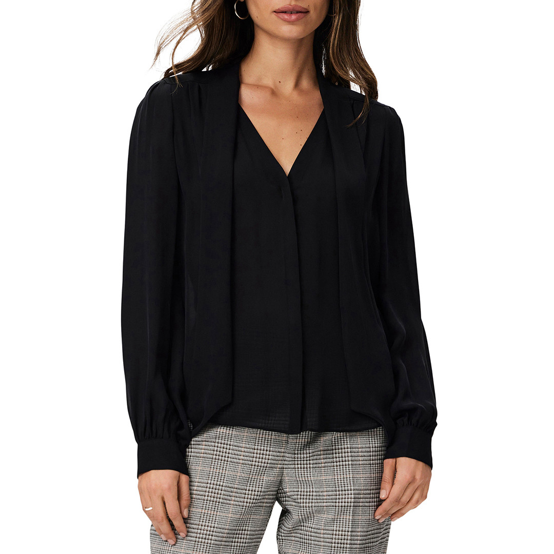 Black Kirstie Drape Blouse