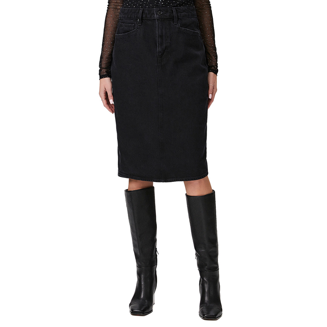 Black Wash Siren Denim Midi Skirt