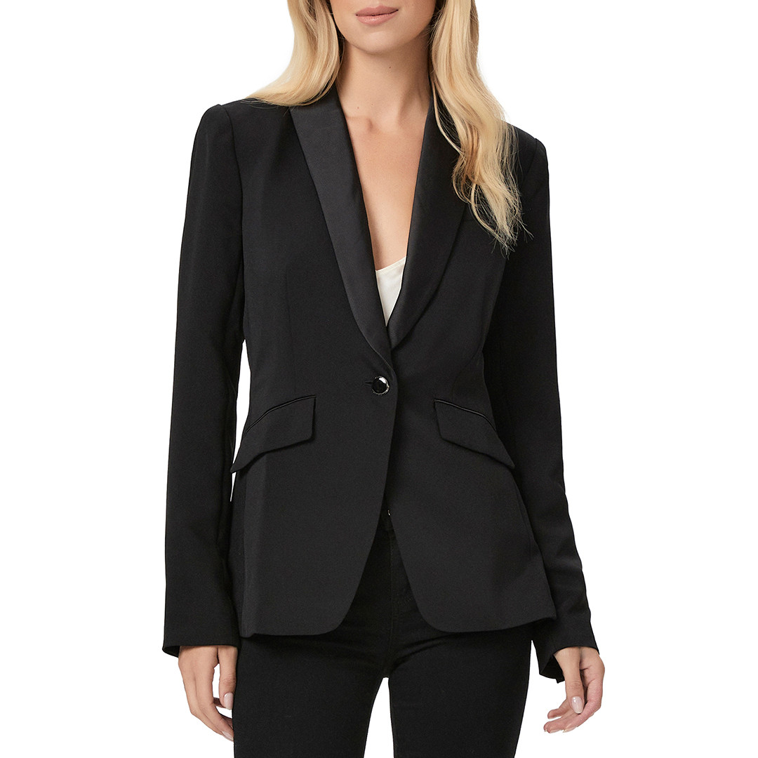 Black Laure Wide Lapel Blazer