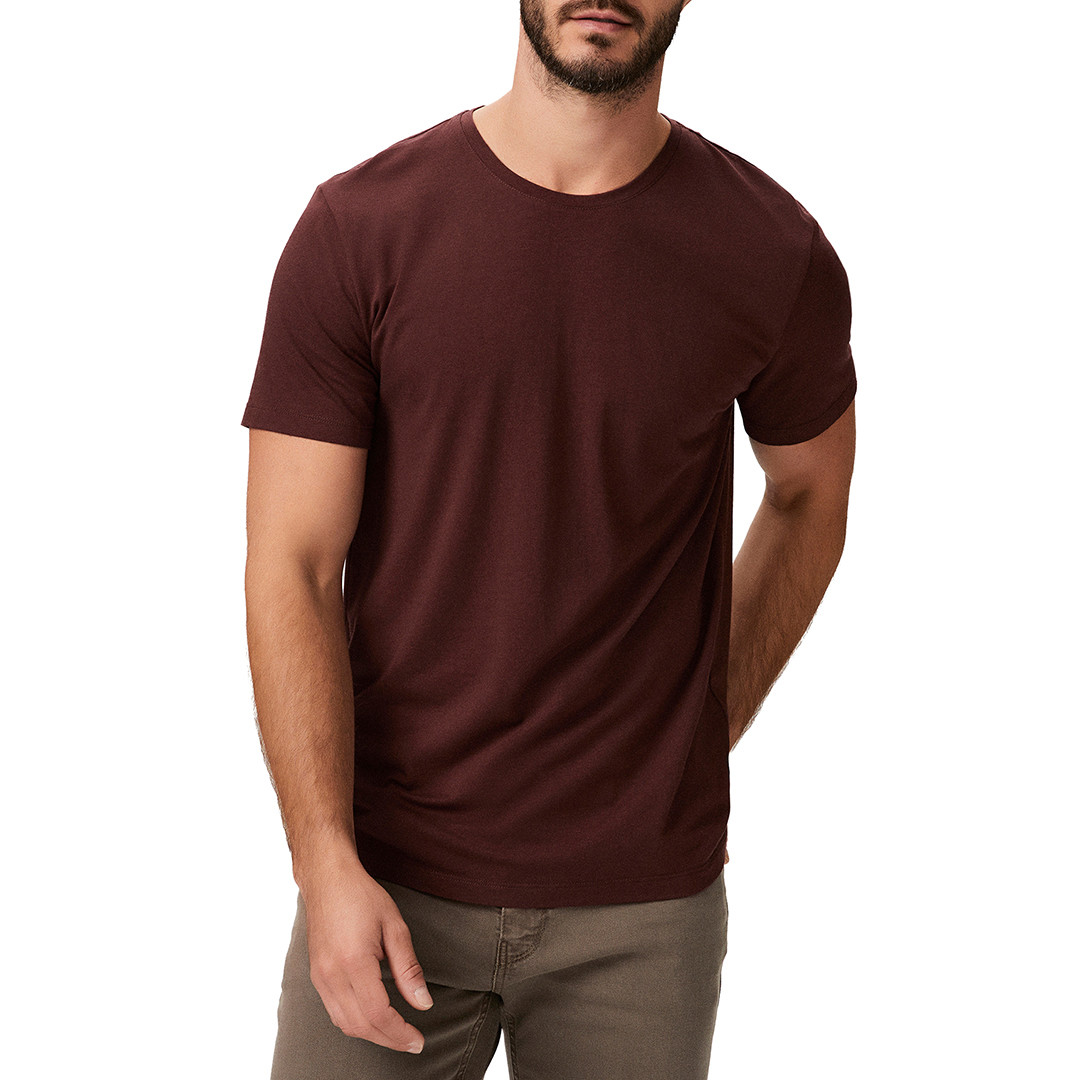 Burgundy Cash Crew Neck Tee