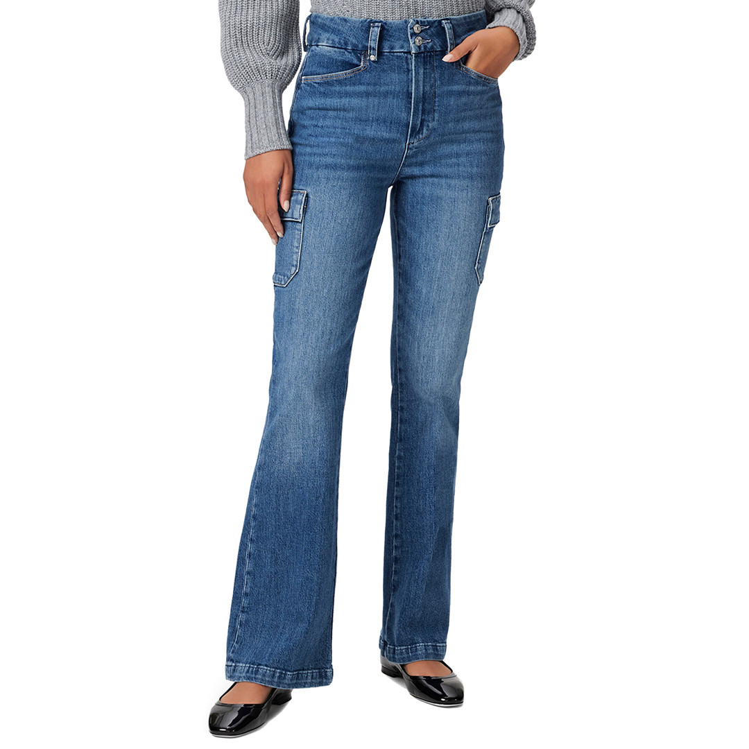 Mid Blue Dion Flare Leg Jeans