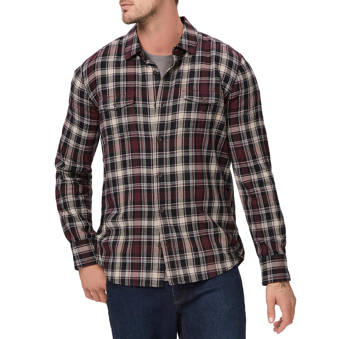 Black/Burgundy Check Everett Shirt