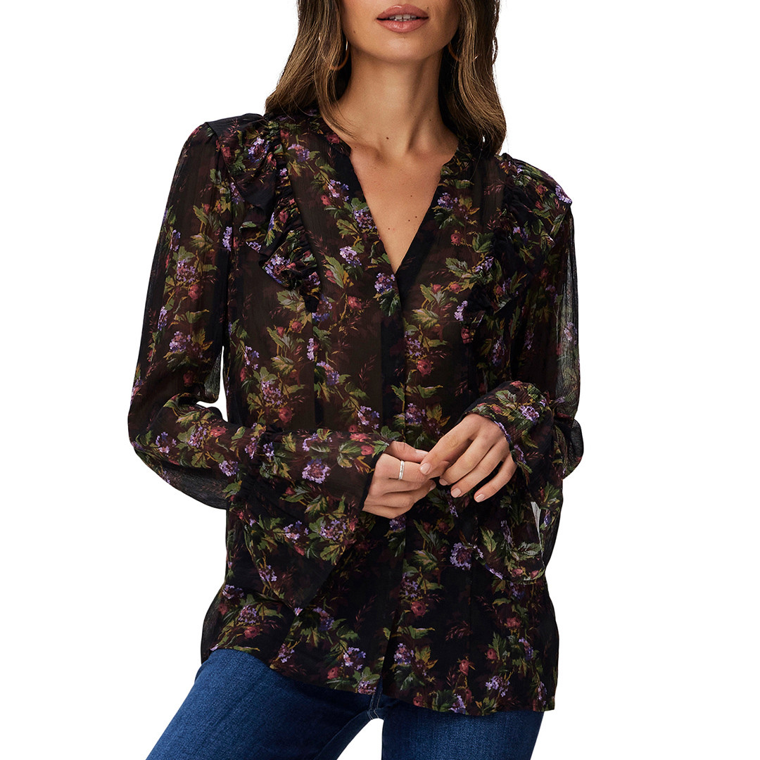 Black Tuscany Printed Blouse