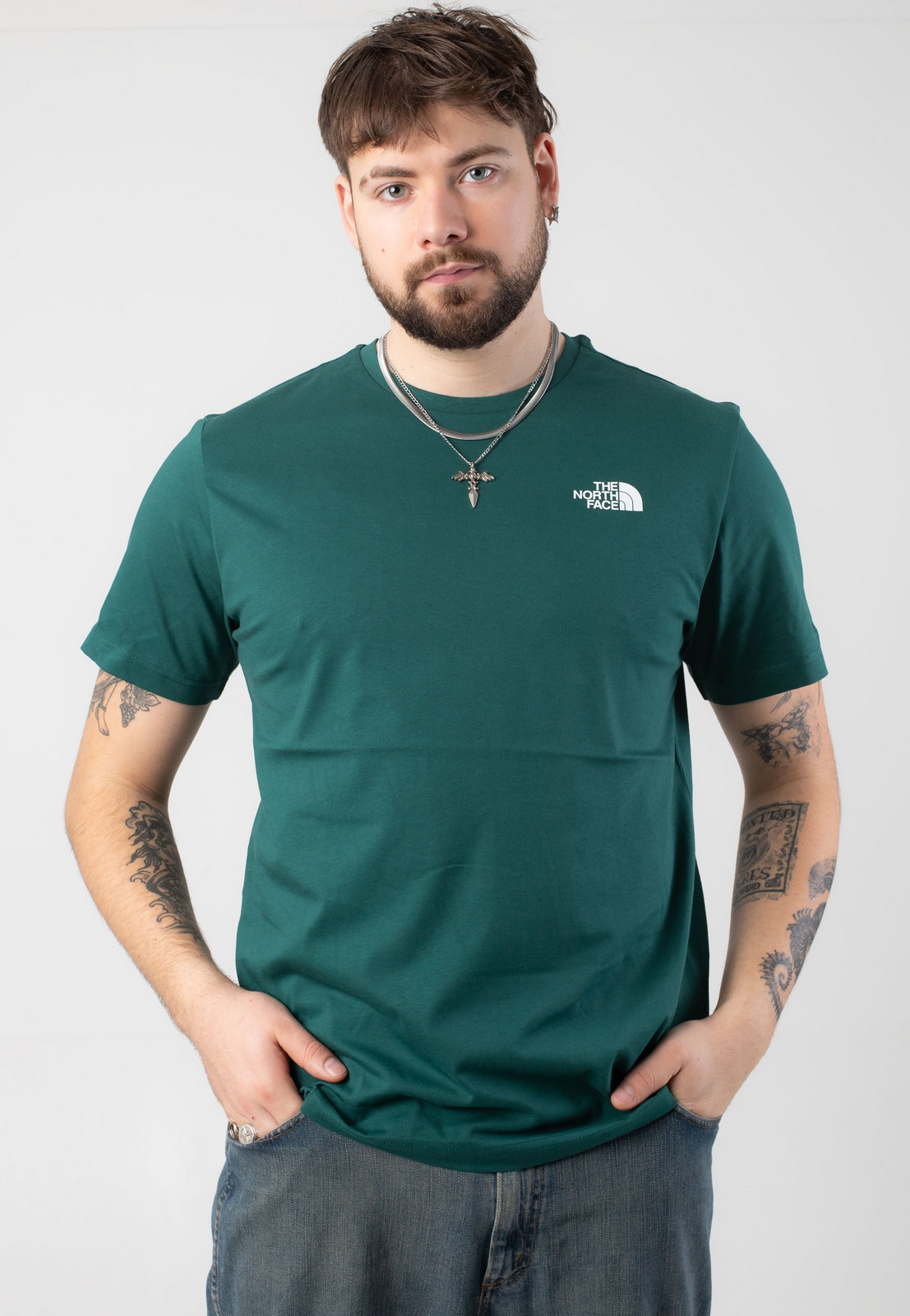 The North Face - Box Nse Tee Deep Nori/Estate Blue - T-Shirt - green - L - Jersey