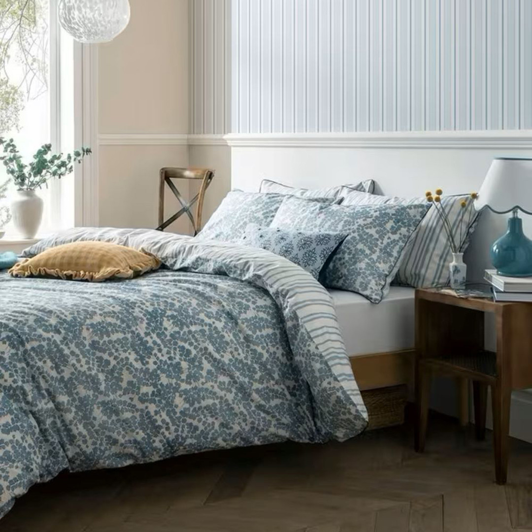 Cariad Spray King Bedset Newport Blue