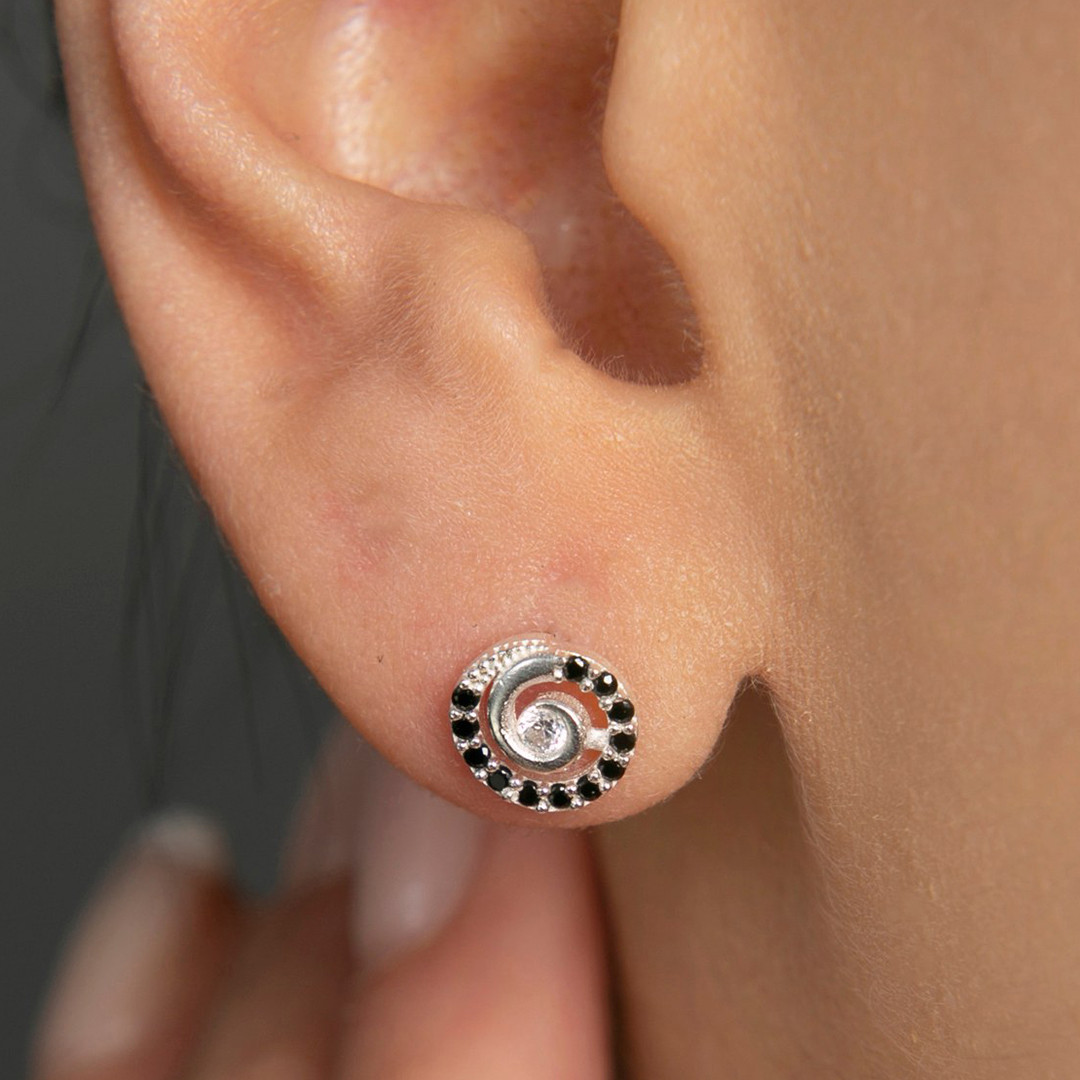 Multicolour Silver Shell Earring