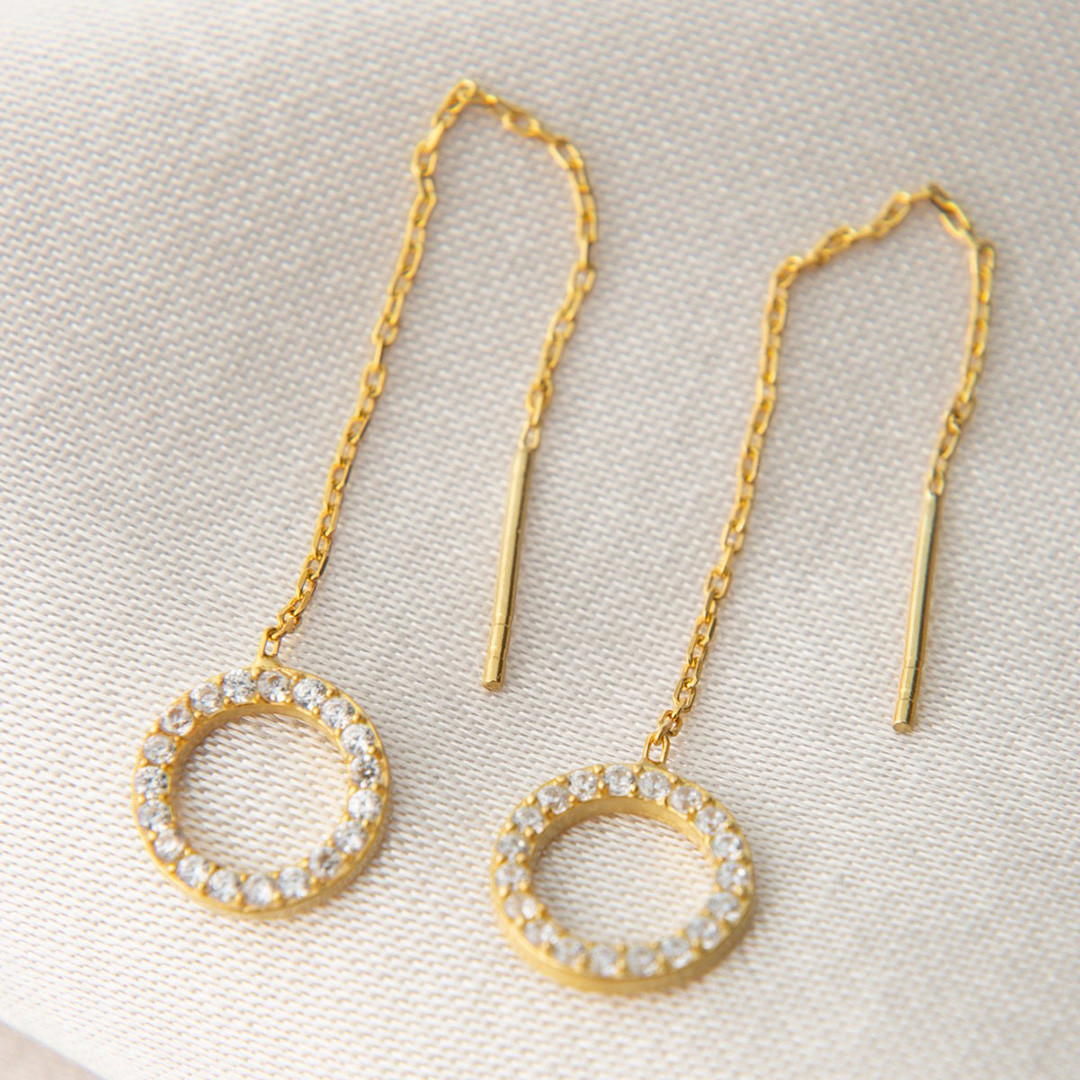 Gold Drop Hoop Earring