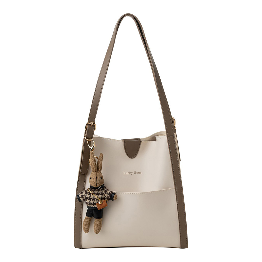 Cream Dark Mink Tote Bag