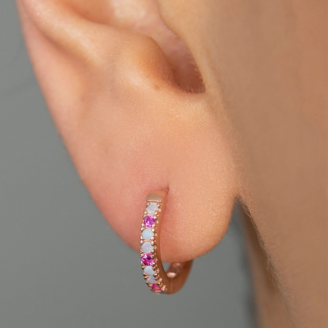 Rose Gold Multicolour Hoop Earring