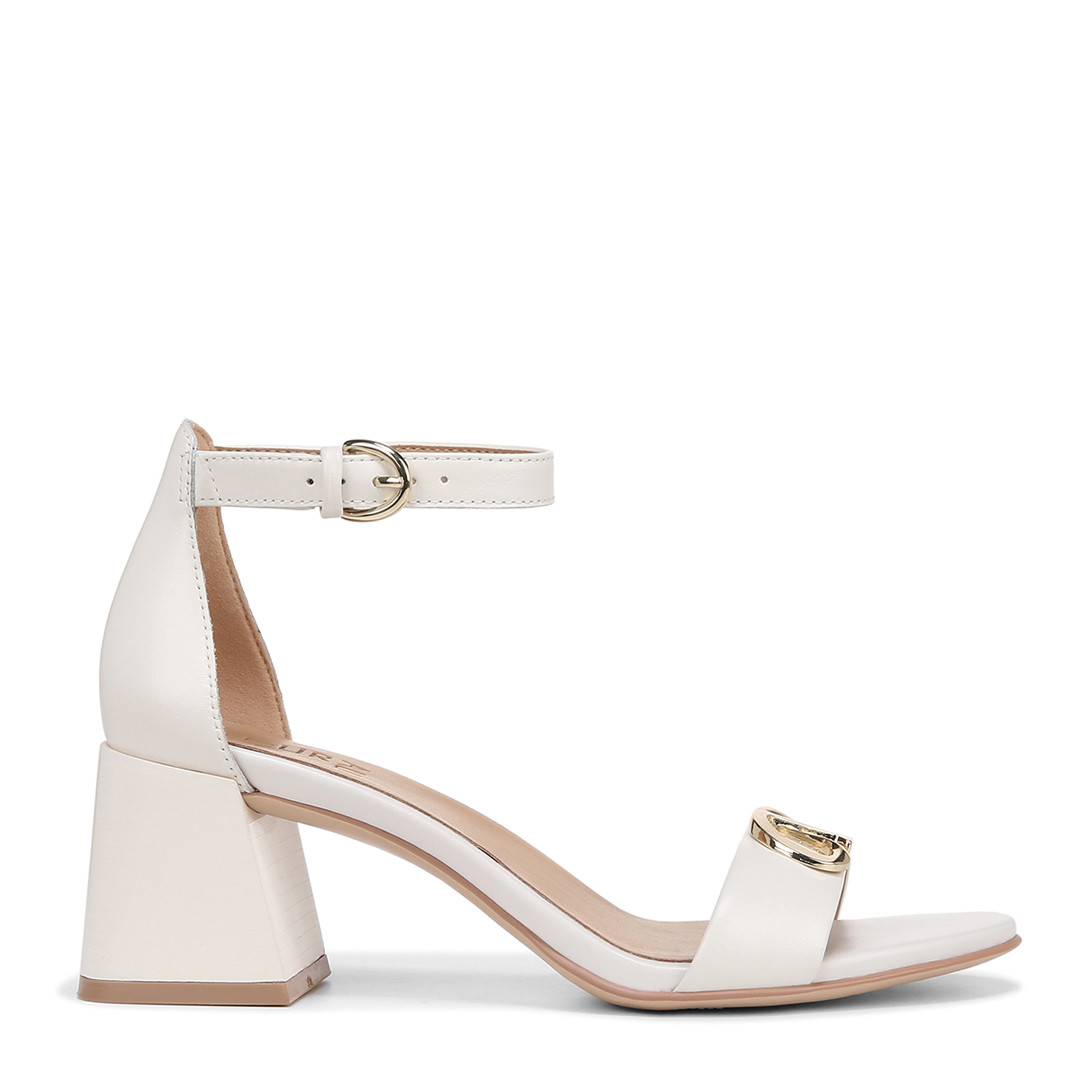 White Leather Vera Heeled Sandals