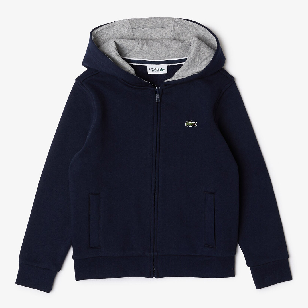 Kid Boy's Navy Cotton Blend Zip Up Hoodie