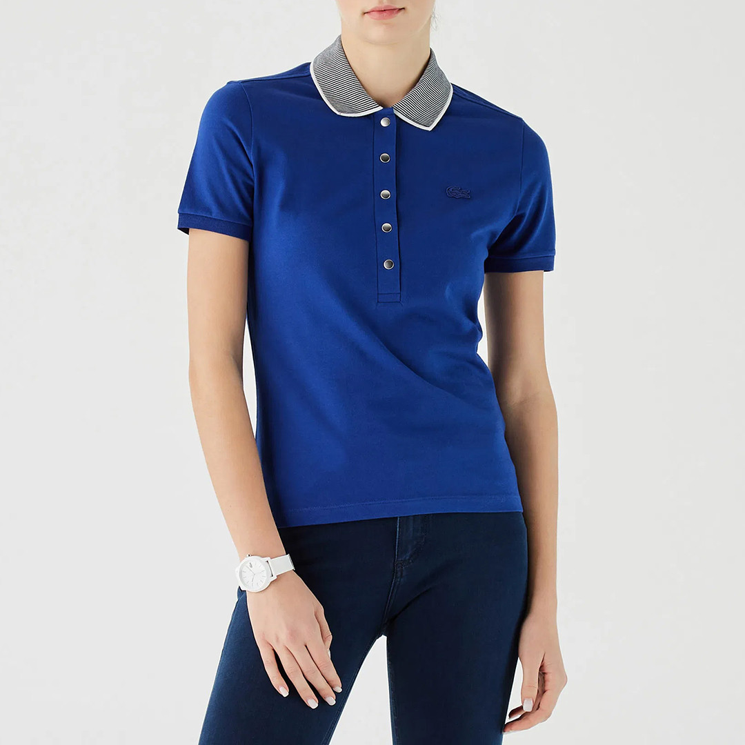 Blue Slim Fit Stretch Polo Shirt