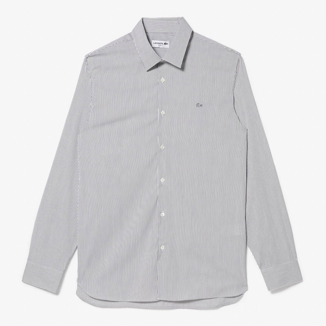 Black/White Checked Embroidered Shirt