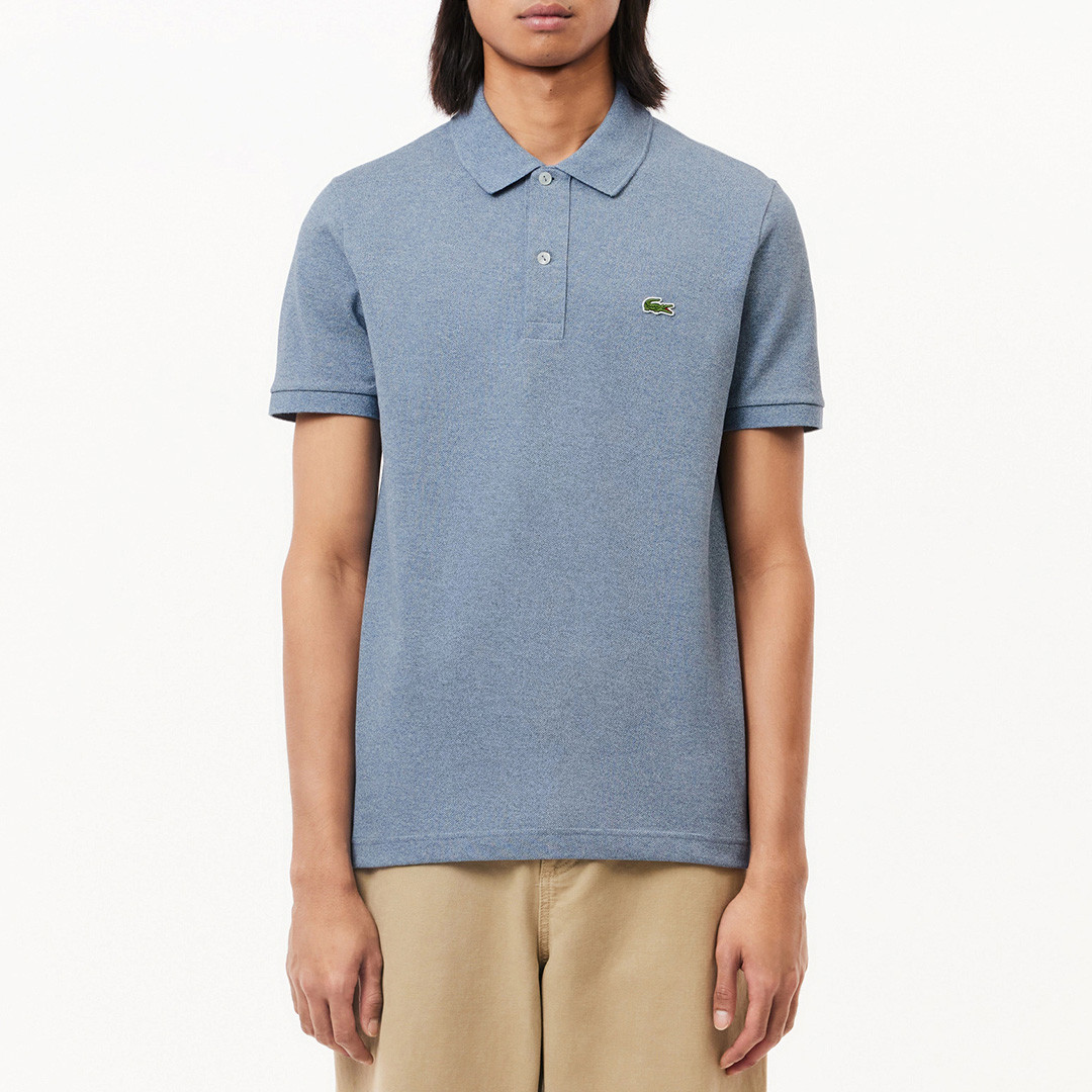 Heather Blue PiquÃ© Cotton Polo Shirt