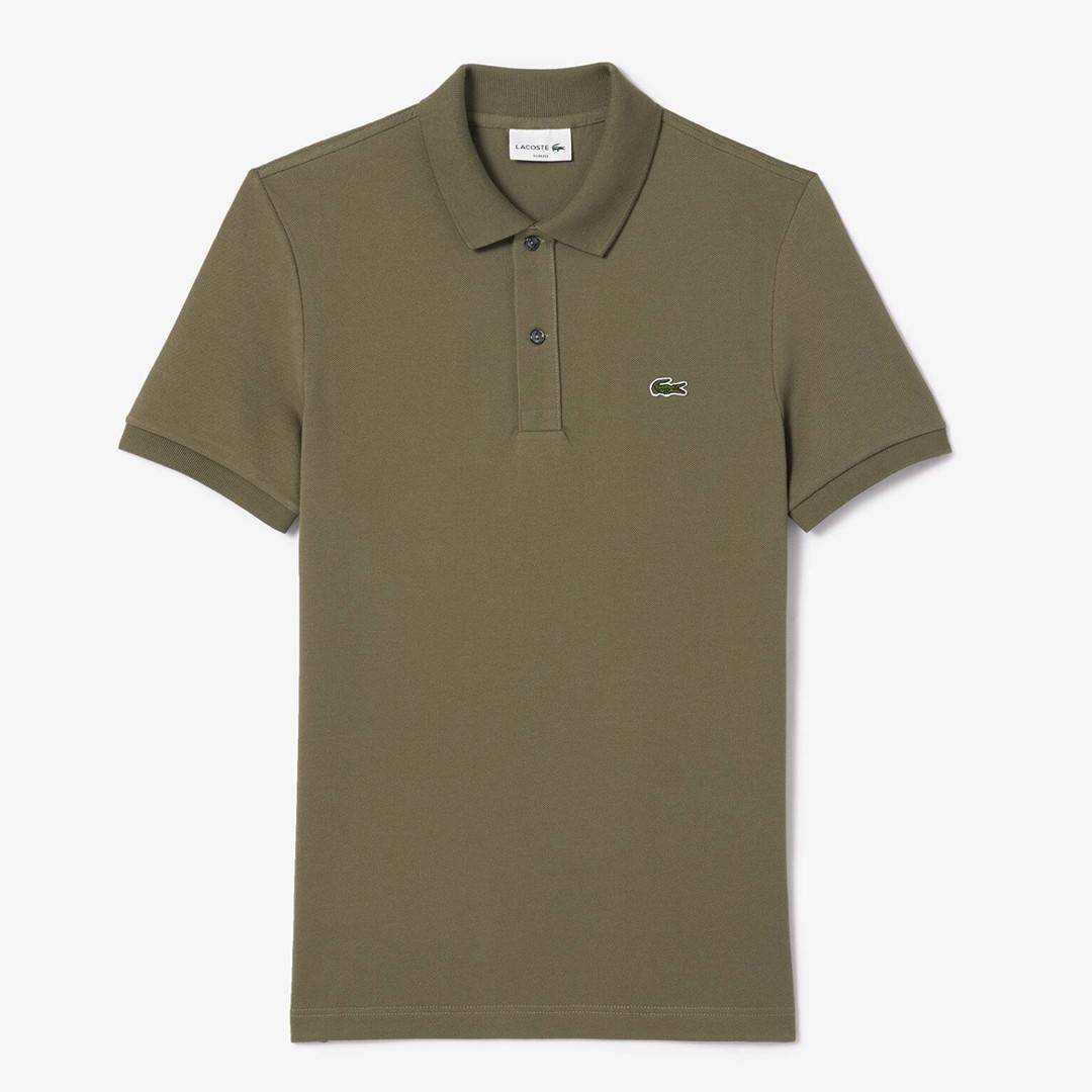 Khaki PiquÃ© Cotton Polo Shirt